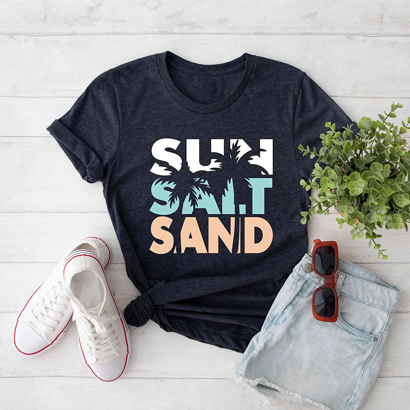 T-shirt de plage de sel de sable de soleil