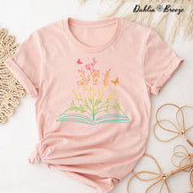 T-shirt imprimé plante florale Book Lover