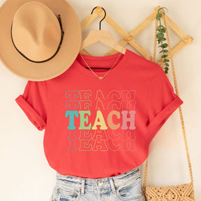 Retro Teach Letter Print T-shirt