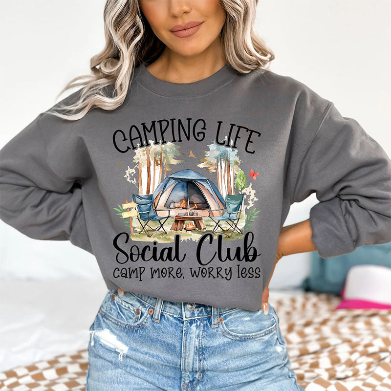 Retro Summer Camping Social Club Sweatshirt