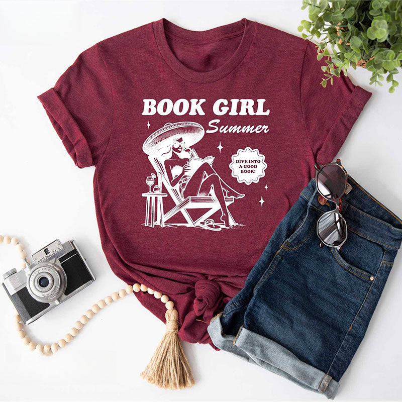 Book Girl Summer Bookish T-shirt