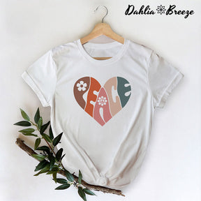 T-shirt coeur de paix vintage