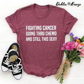 Fighting Cancer Letter Print T-shirt