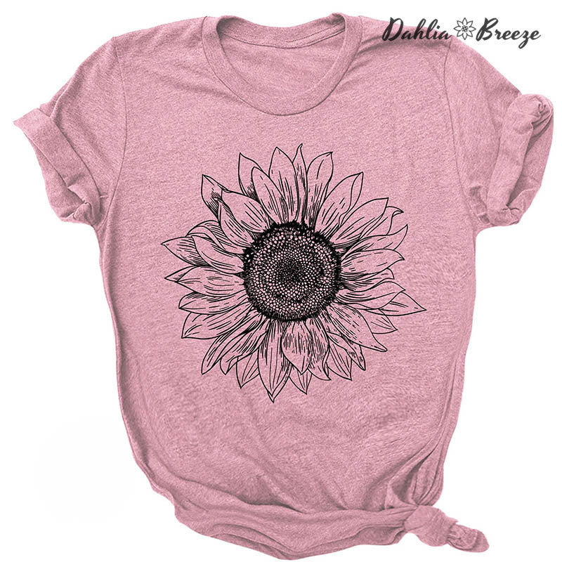 T-shirt tendance imprimé tournesol