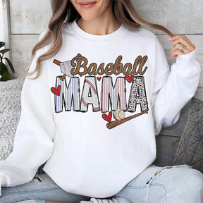 Retro Baseball Mama Print Sweatshirt