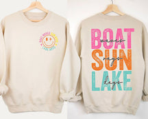 Boat Waves Sun Rays Lake Days Sweatshirt