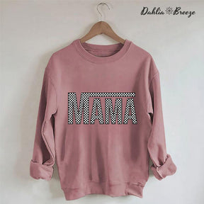Checkered Retro Mama Sweatshirt