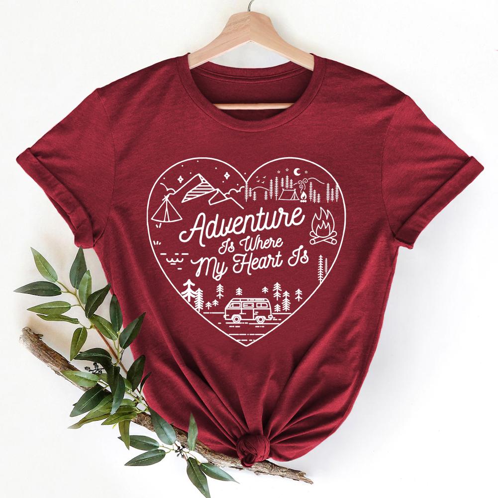 Adventure Is Where My Heart Is Hiking T-shirt