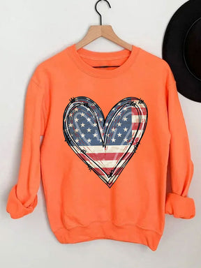 America Flag Heart Sweatshirt