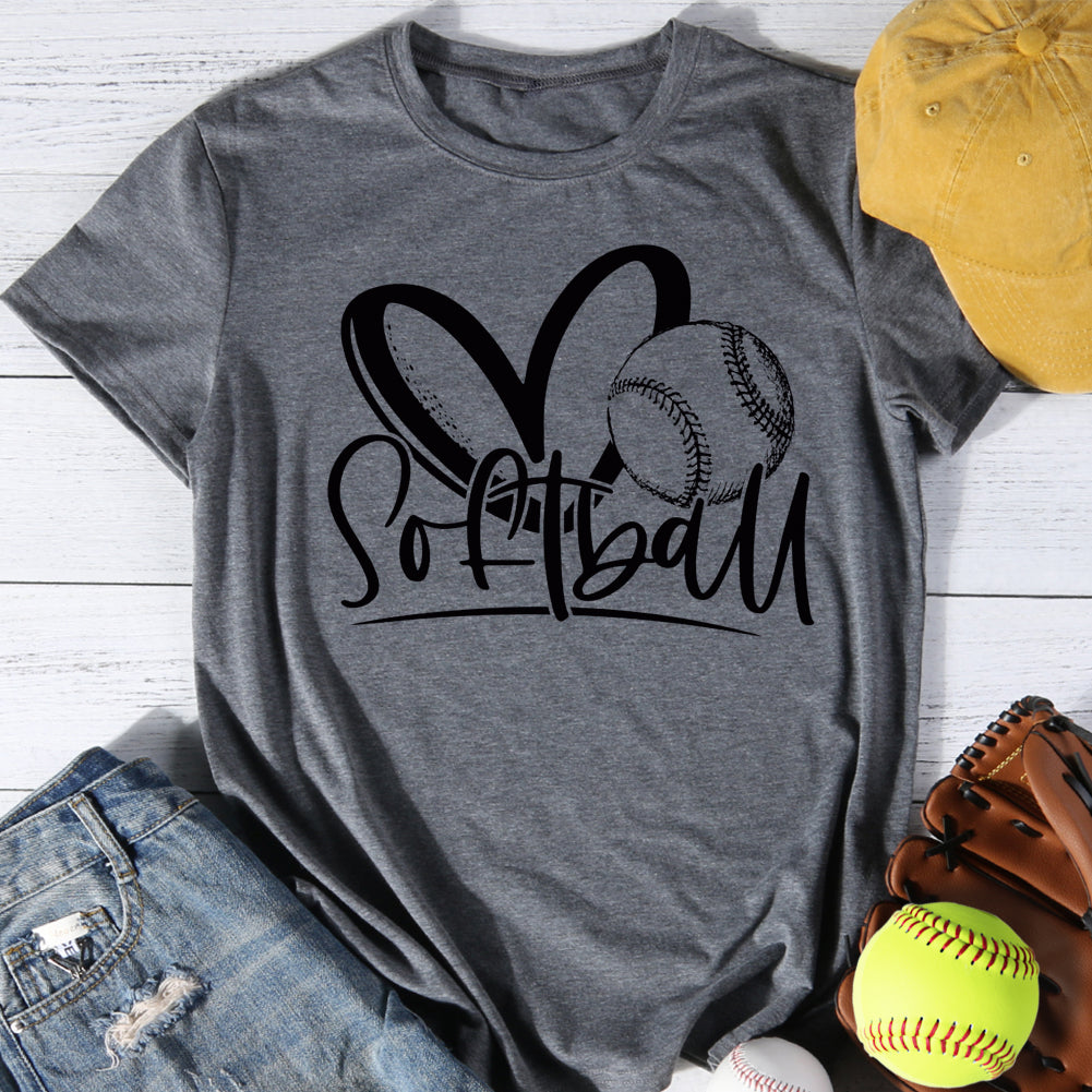 Softball Heart Print T-shirt