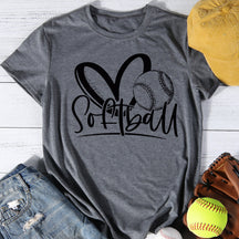 Softball Heart Print T-shirt