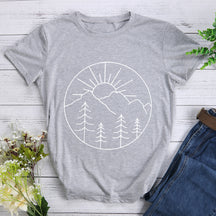 Beautiful Sunset Forest Hiking T-shirt