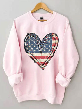 America Flag Heart Sweatshirt