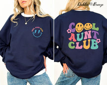 Cool Aunt Club Sweat-shirt imprimé devant et dos