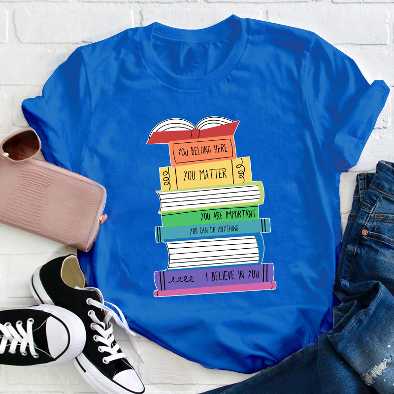 Positive Colorful Books T-shirt