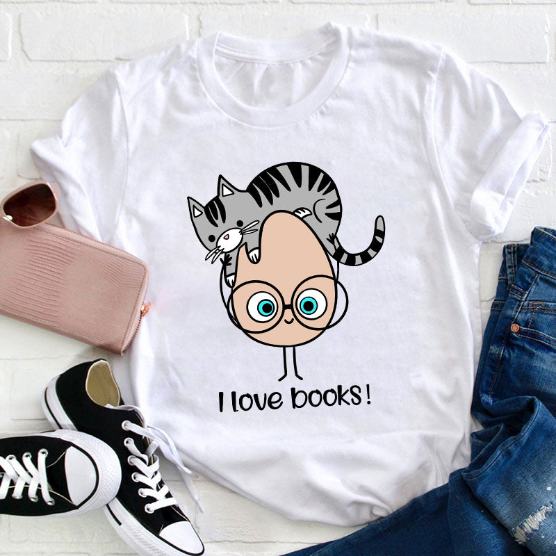 T-shirt Chat J'aime les livres