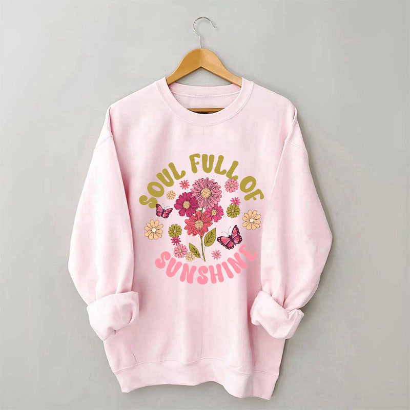 Soul Full of Sunshine Sweat-shirt à fleurs mignonnes