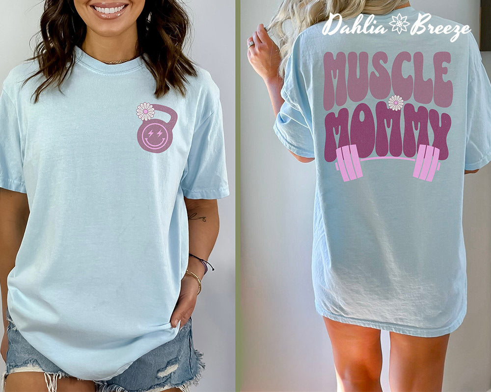 T-shirt de couverture de pompe de maman musculaire