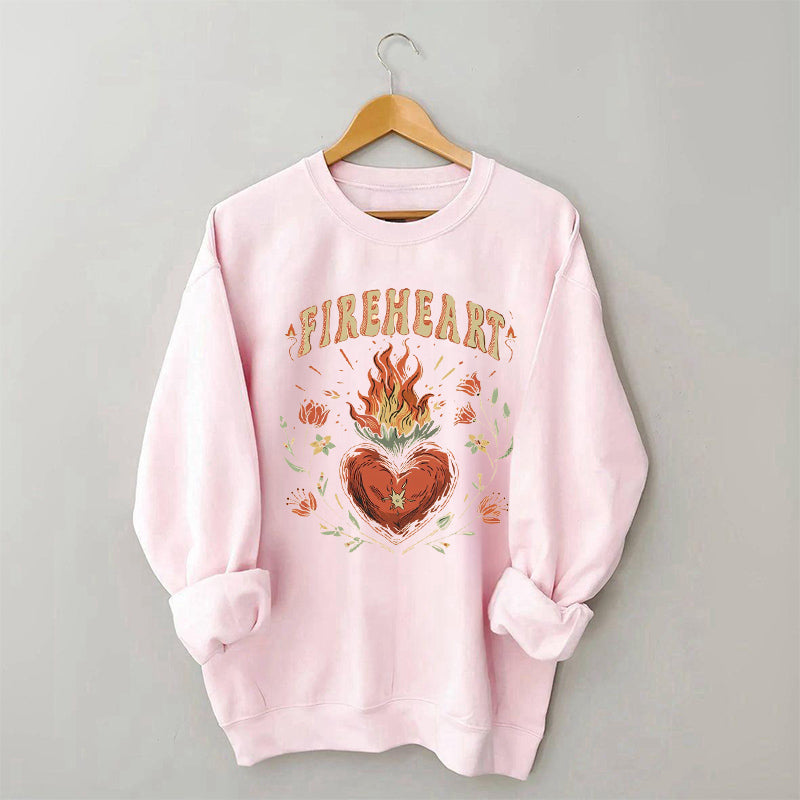 Vintage Fire-heart Fantasy Reader Sweatshirt