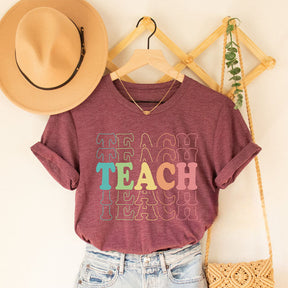 Retro Teach Letter Print T-shirt