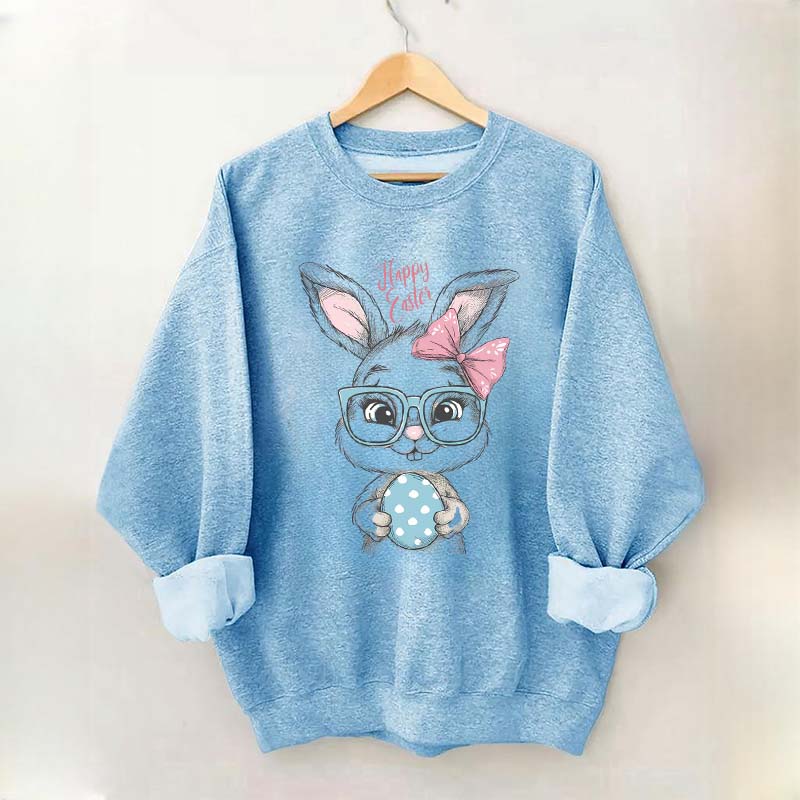 Sweat-shirt Oeufs de lapin de Pâques Joyeuses