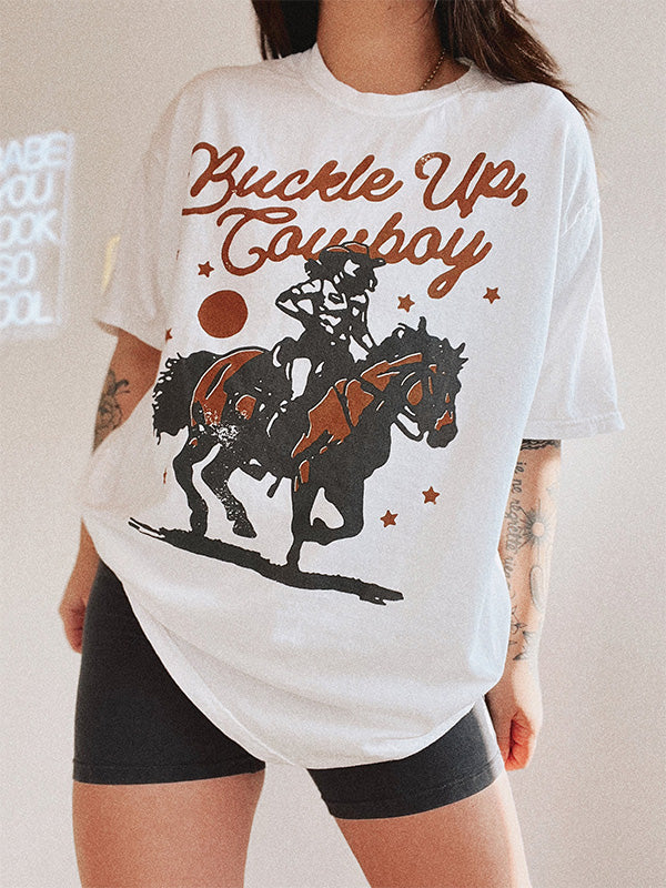 T-shirt western cowboy à boucle