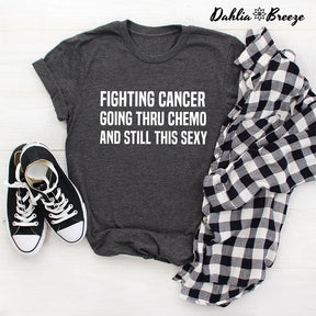 Fighting Cancer Letter Print T-shirt