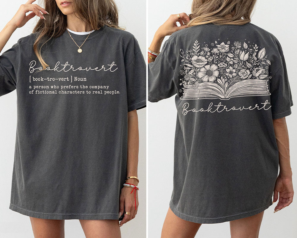 Booktrovert Definition Floral Book T-shirt