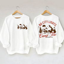 No City Lights Just Camp Fire Nights Camping Sweatshirt