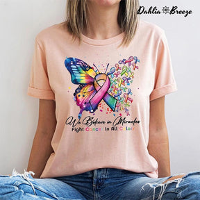 T-shirt imprimé papillon Cancer Warrior