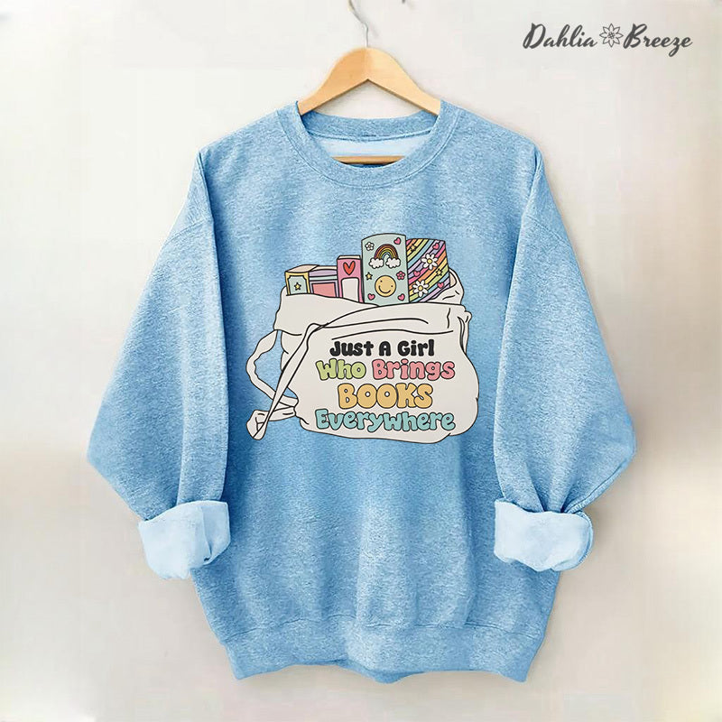 Sweat-shirt Juste une fille qui apporte des livres partout