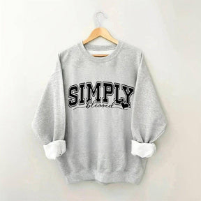 Simply Blessed Letter Print Sweatshirt