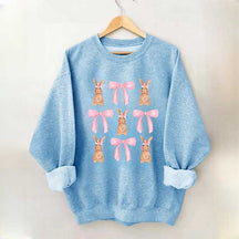 Sweat-shirt Joyeuses Pâques avec nœud en forme de lapin