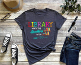 Library Where The Adventure Begin T-shirt