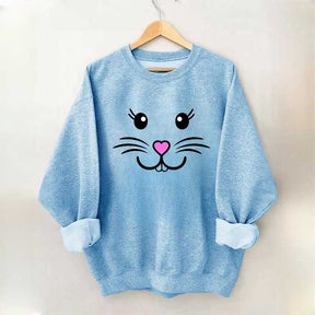 Bunny Face Cute Easter Sweatshirt