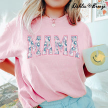 T-shirt imprimé Floral Mama Cute Mom