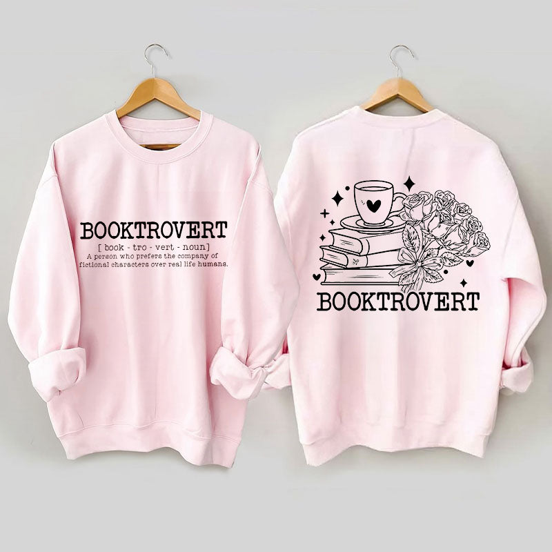 Booktrovert Définition Funny Floral Book Sweatshirt