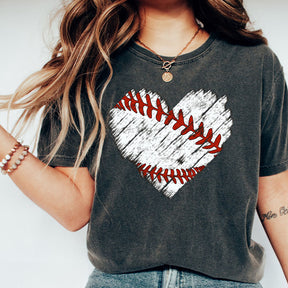 Baseball Distress Heart T-shirt