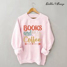 Sweat-shirt bookish café et livre vintage