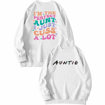 Funny Auntie Letter Graphic Sweatshirt