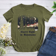 Starry Night In Mountains T-shirt