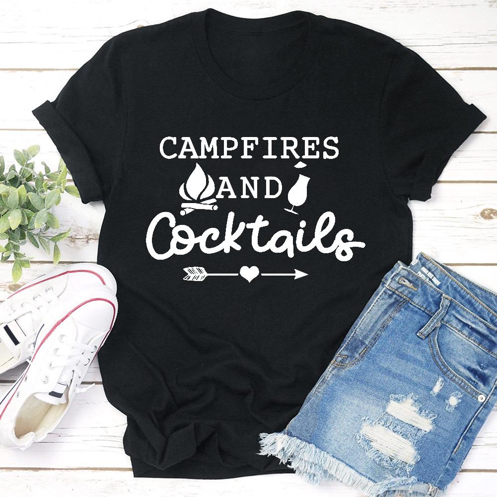 Campfires And Cocktails Hiking T-shirt