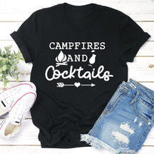 Campfires And Cocktails Hiking T-shirt