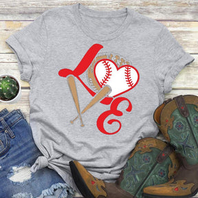 T-shirt coeur de baseball