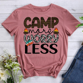 Camp More Worry Less Round Neck T-shirt