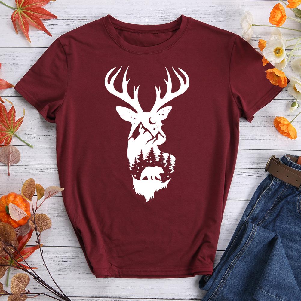 Bear And Elk On The Mountain Hiking T-shirt