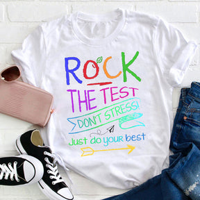 T-shirt drôle de professeur de test Rock The Test