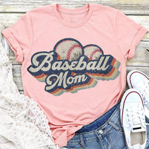 Baseball Mom Print T-shirt