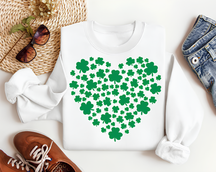 Kleeblatt-Herz-Sweatshirt zum St. Patrick's Day