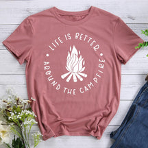 Life is better Round Neck T-shirt